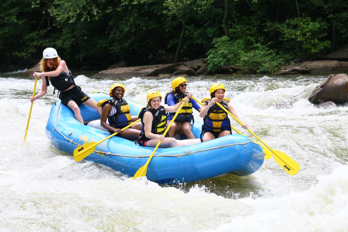 Cohort members rafting.